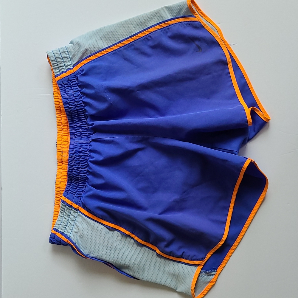 Nike Dri-Fit Small purple blue orange Gray lined running athletic shorts sports